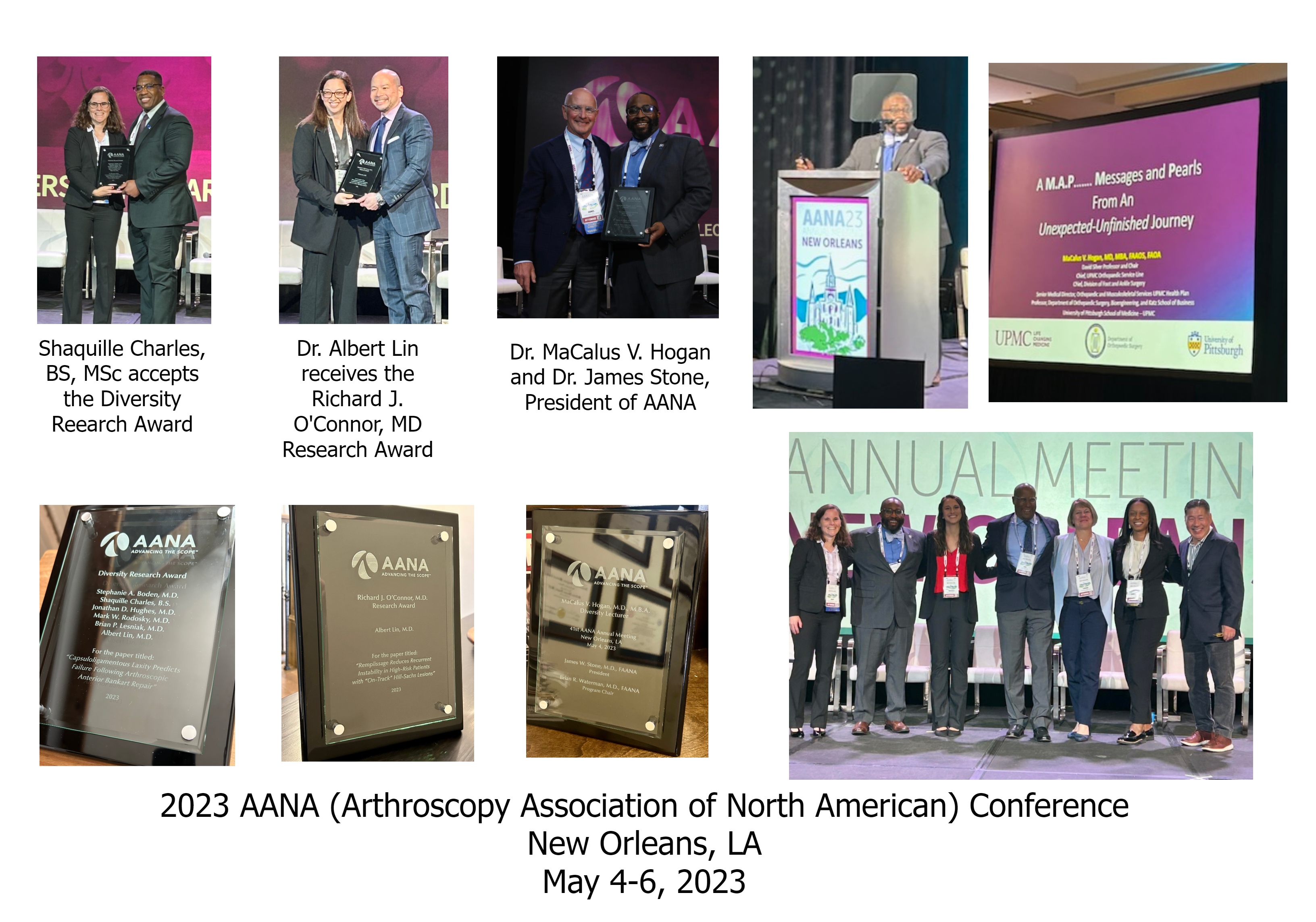 2023 AANA Conference, New Orleans LA, May 46, 2023 Department of Orthopaedic Surgery